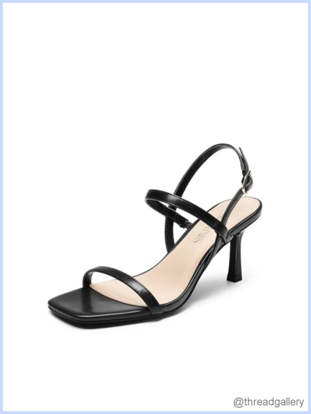 Womens Slingback Heels Square Open Toe Strappy Sandals Ankle Strap Dressy Shoes